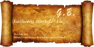 Galbavy Borbála névjegykártya